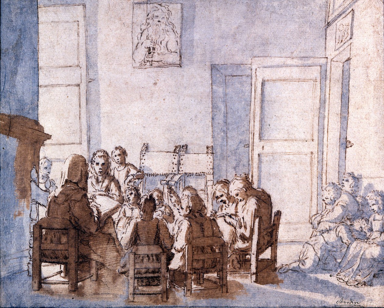 Teckning av Jean Baptiste Chardin (1699-1779), Musee Glauco Lombardi, Parma. av Jean Baptiste Simeon Chardin