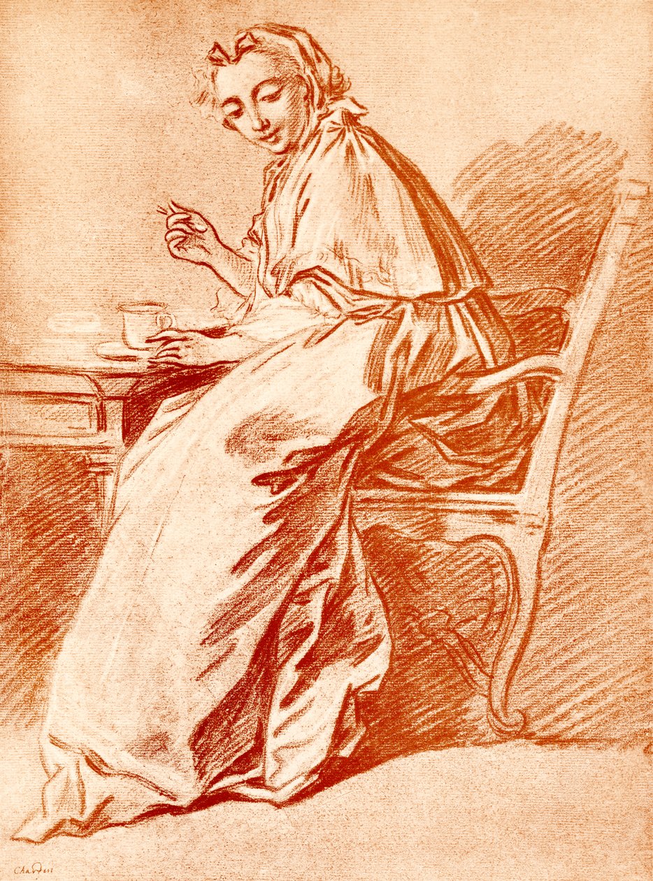Dam vid frukost av Jean Baptiste Simeon Chardin