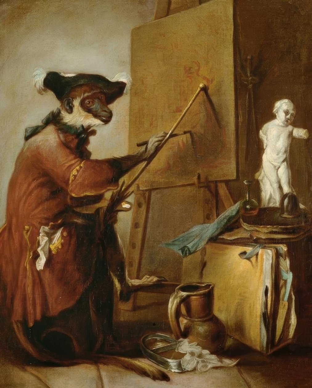 Målarapan av Jean Baptiste Simeon Chardin