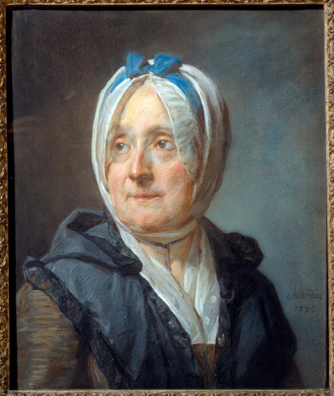 Porträtt av Madame Chardin född Francoise Marguerite Pouget (1707-1791) Pastellmålning av Jean Baptiste Simeon Chardin (1699-1779) 1775 Sön. 0,46x0,38 m - Porträtt av Madame Chardin född Francoise Marguerite Pouget (1707-1791). Pastellmålning av Jean Bapt av Jean Baptiste Simeon Chardin
