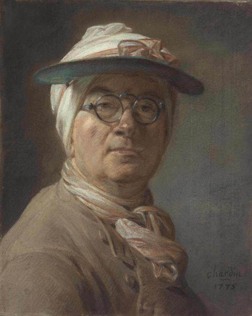 Självporträtt med ögonskugga, 1775. av Jean Baptiste Simeon Chardin