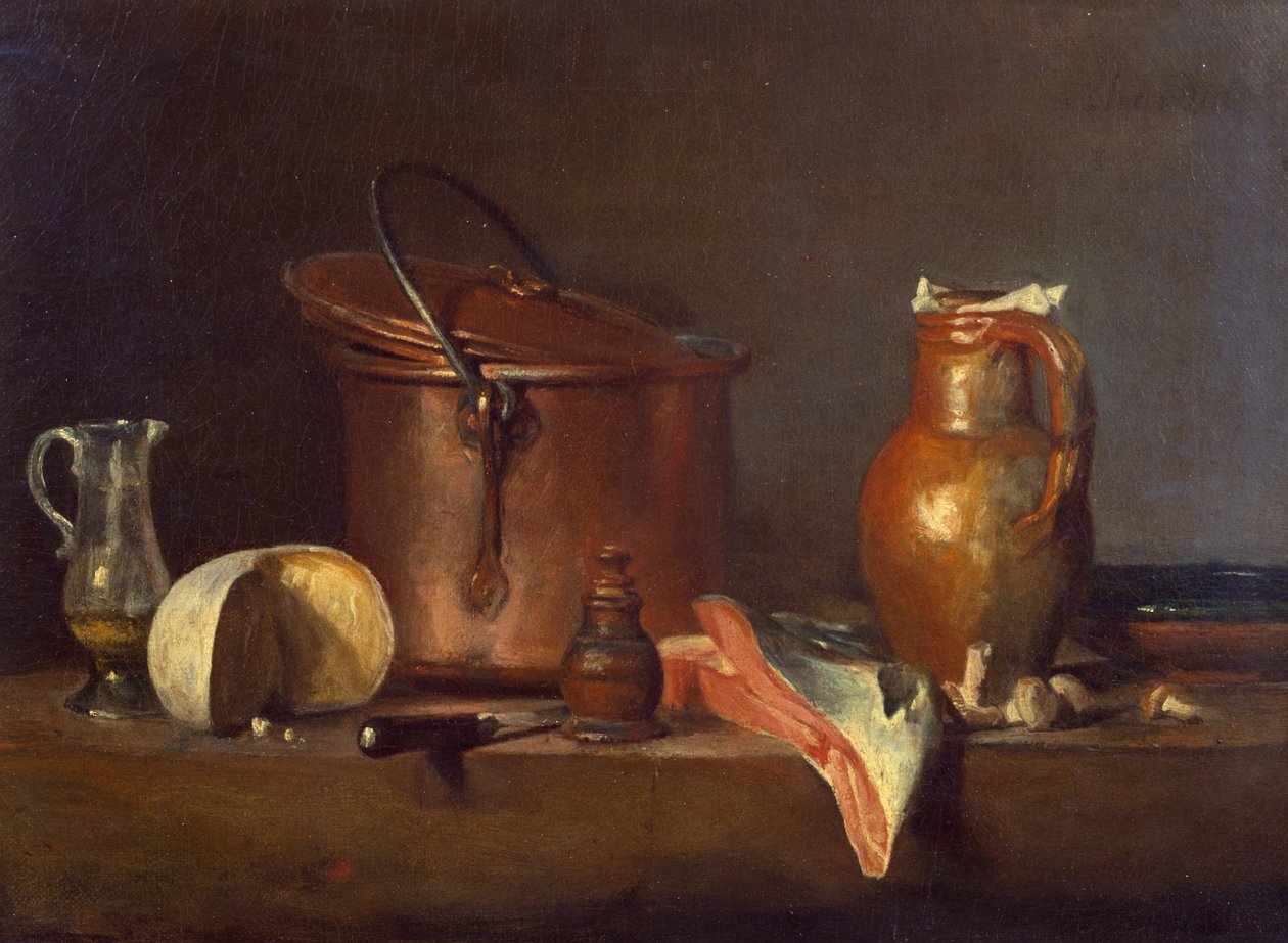 Stilleben med lax, c.1730 av Jean Baptiste Simeon Chardin