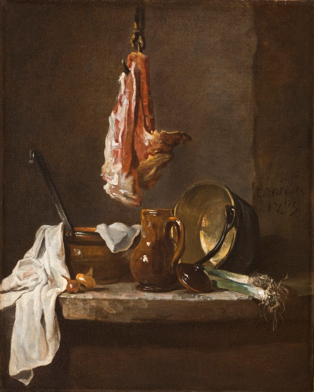 Stilleben med ett revben av nötkött, 1739 av Jean Baptiste Simeon Chardin