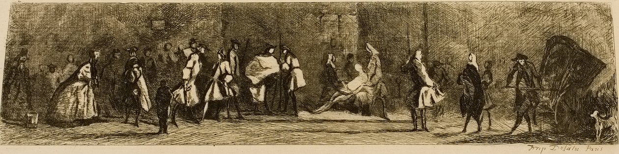 Kirurgen-Barberarens tecken, graverad av Jules de Goncourt av Jean Baptiste Simeon Chardin