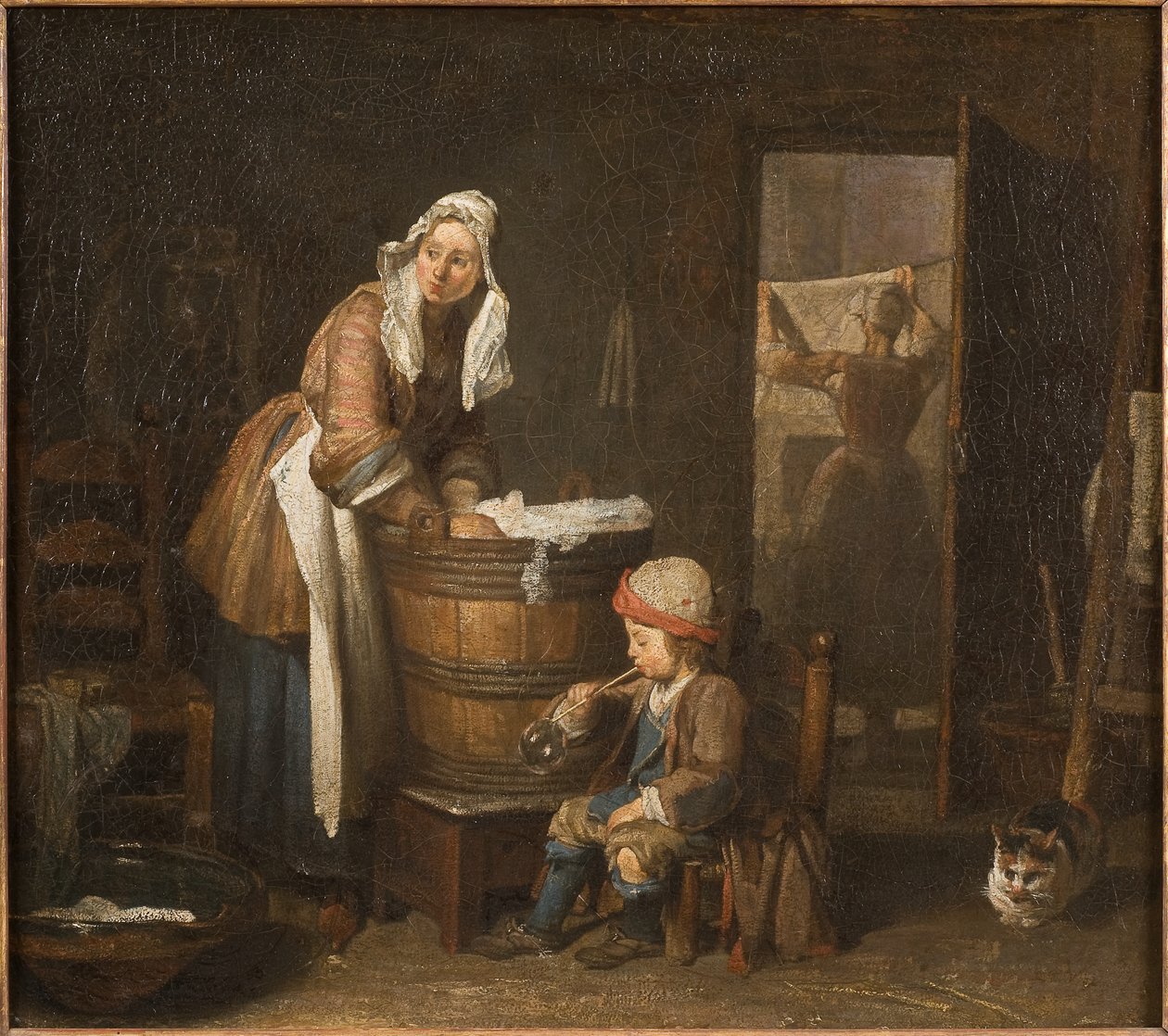 The Washerwoman (olja på duk) av Jean Baptiste Simeon Chardin
