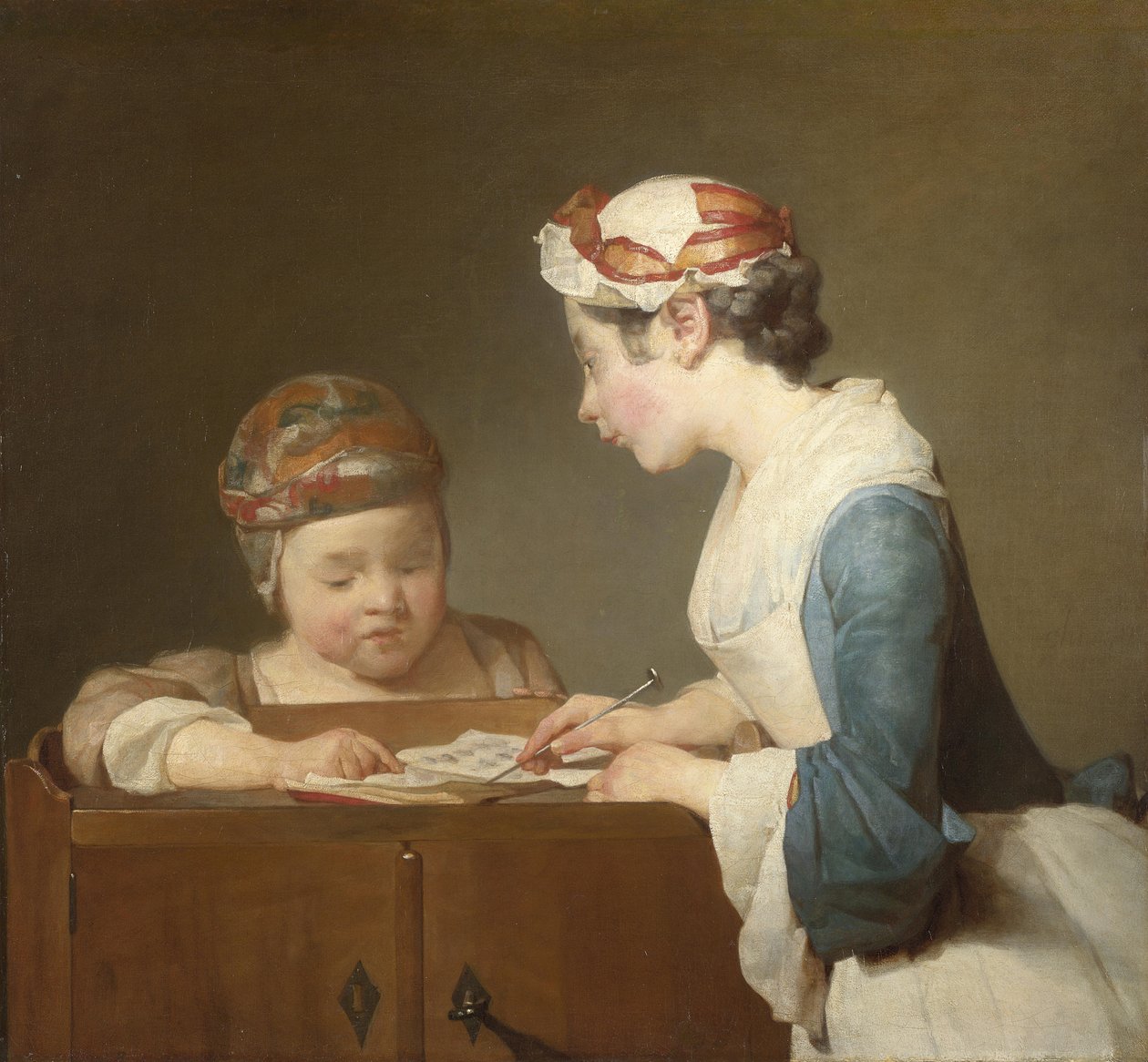 Den unga skolfröken av Jean Baptiste Simeon Chardin