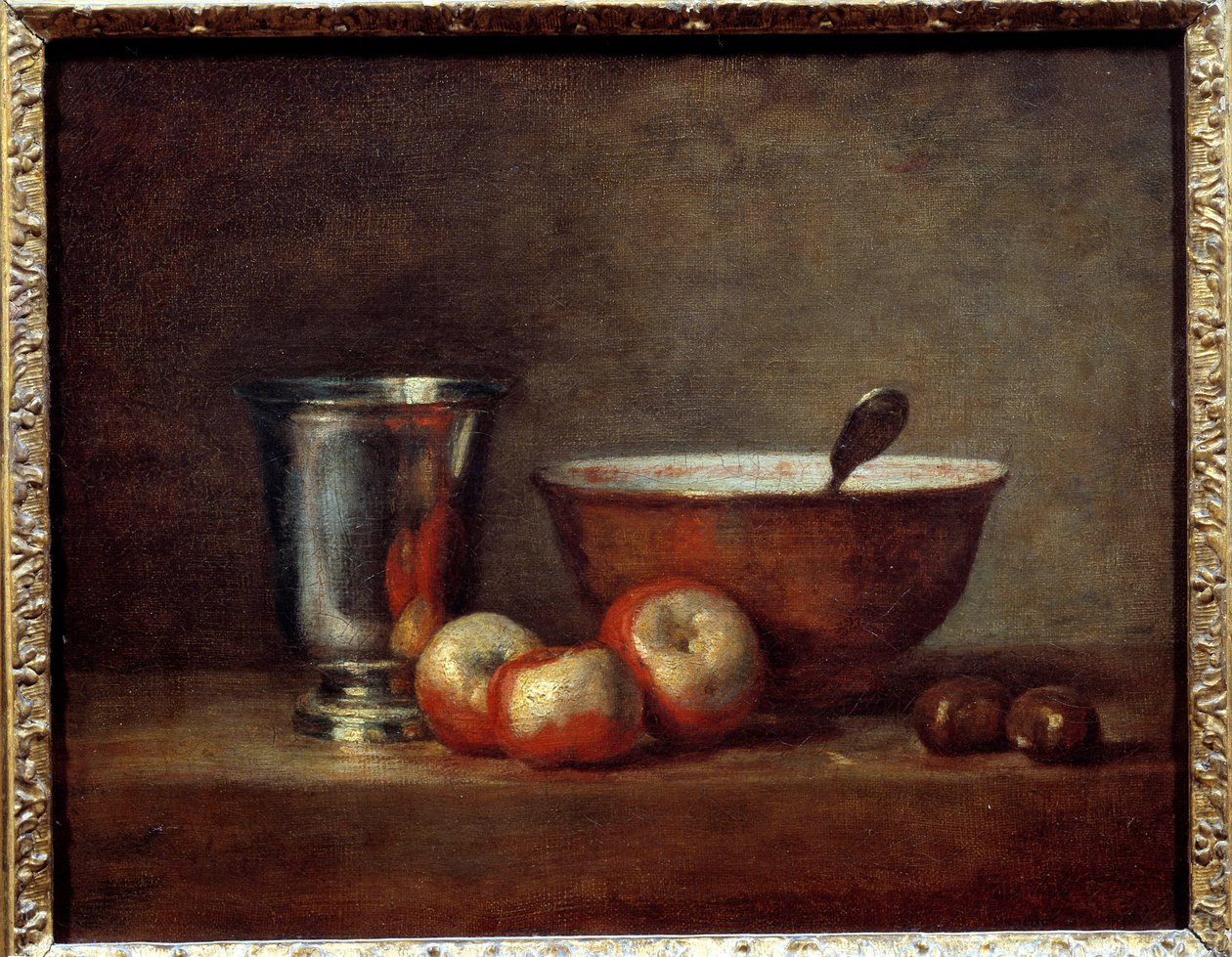 Silverbägaren. Målning av Jean Baptiste Simeon Chardin (1699-1779) av Jean Baptiste Simeon Chardin