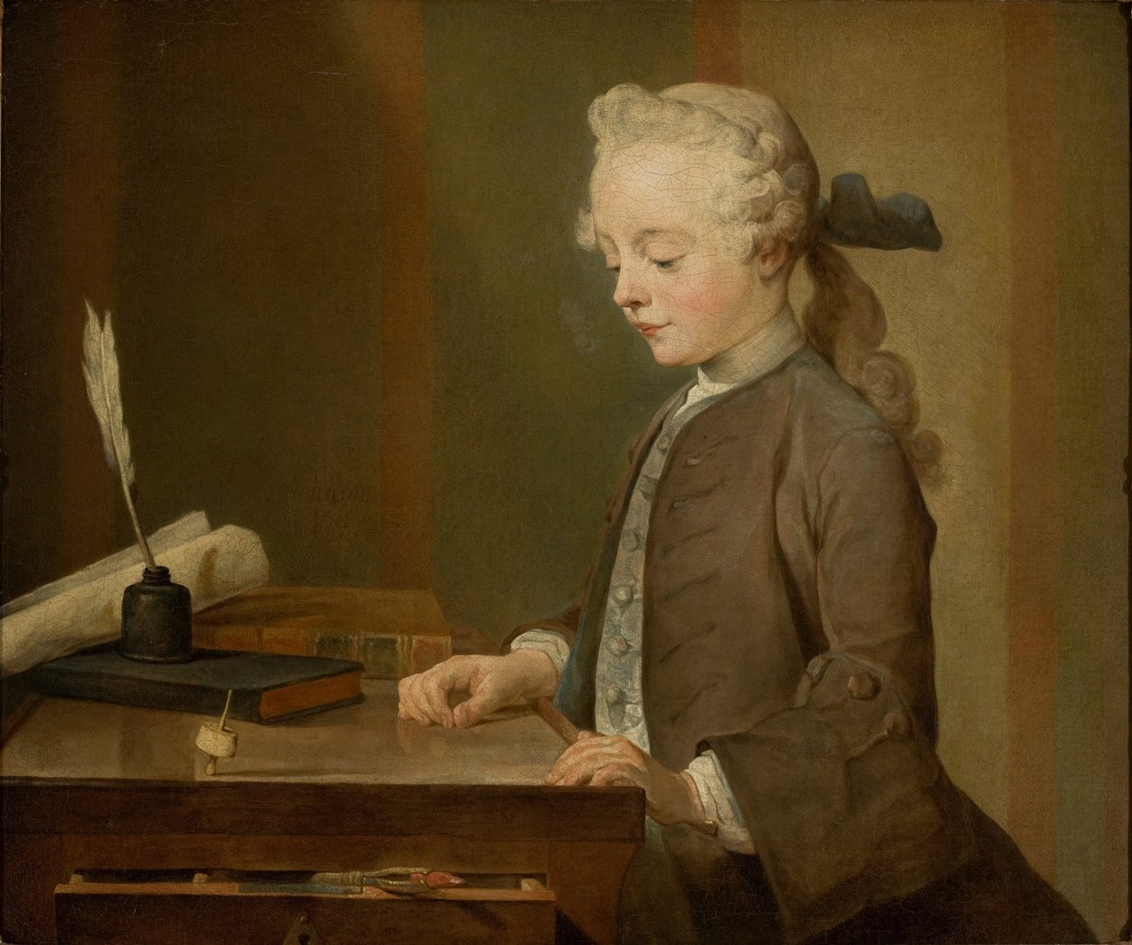 Porträtt av Auguste Gabriel Godefroy av Jean Baptiste Simeon Chardin