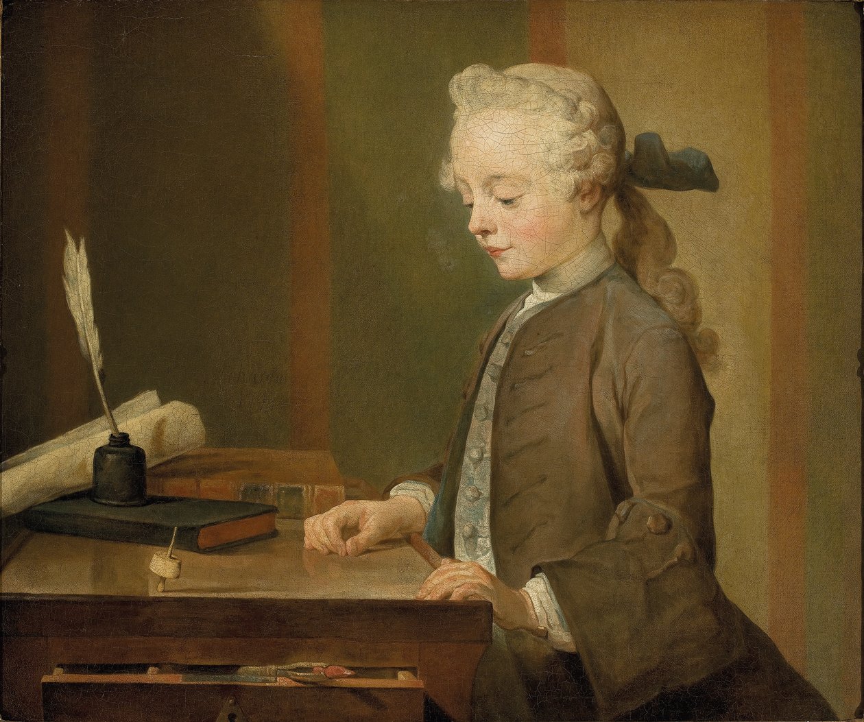 Porträtt av Auguste Gabriel Godefroy av Jean Baptiste Simeon Chardin