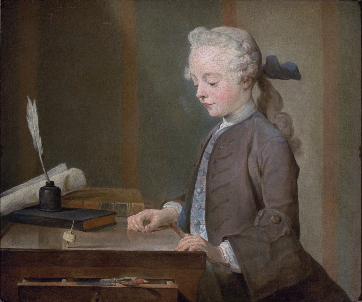 Porträtt av Auguste Gabriel Godefroy av Jean Baptiste Simeon Chardin