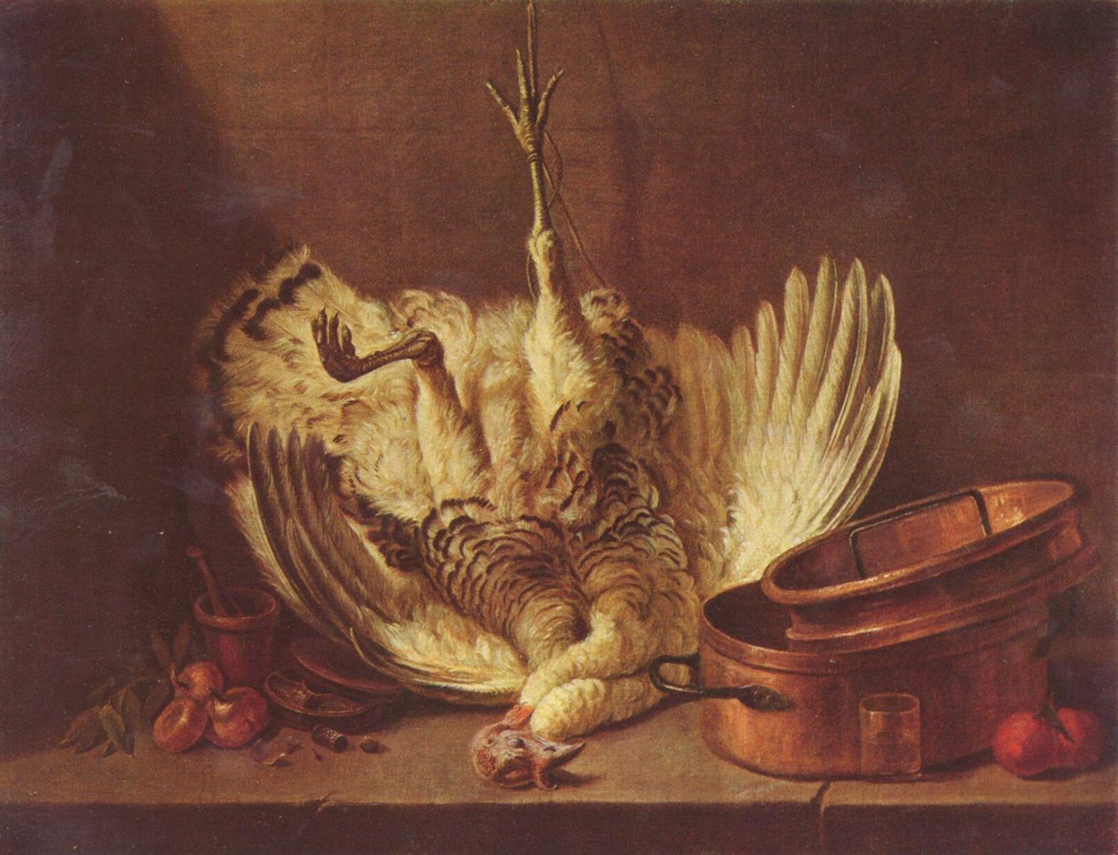 Stilleben med hängande kalkon av Jean Baptiste Simeon Chardin