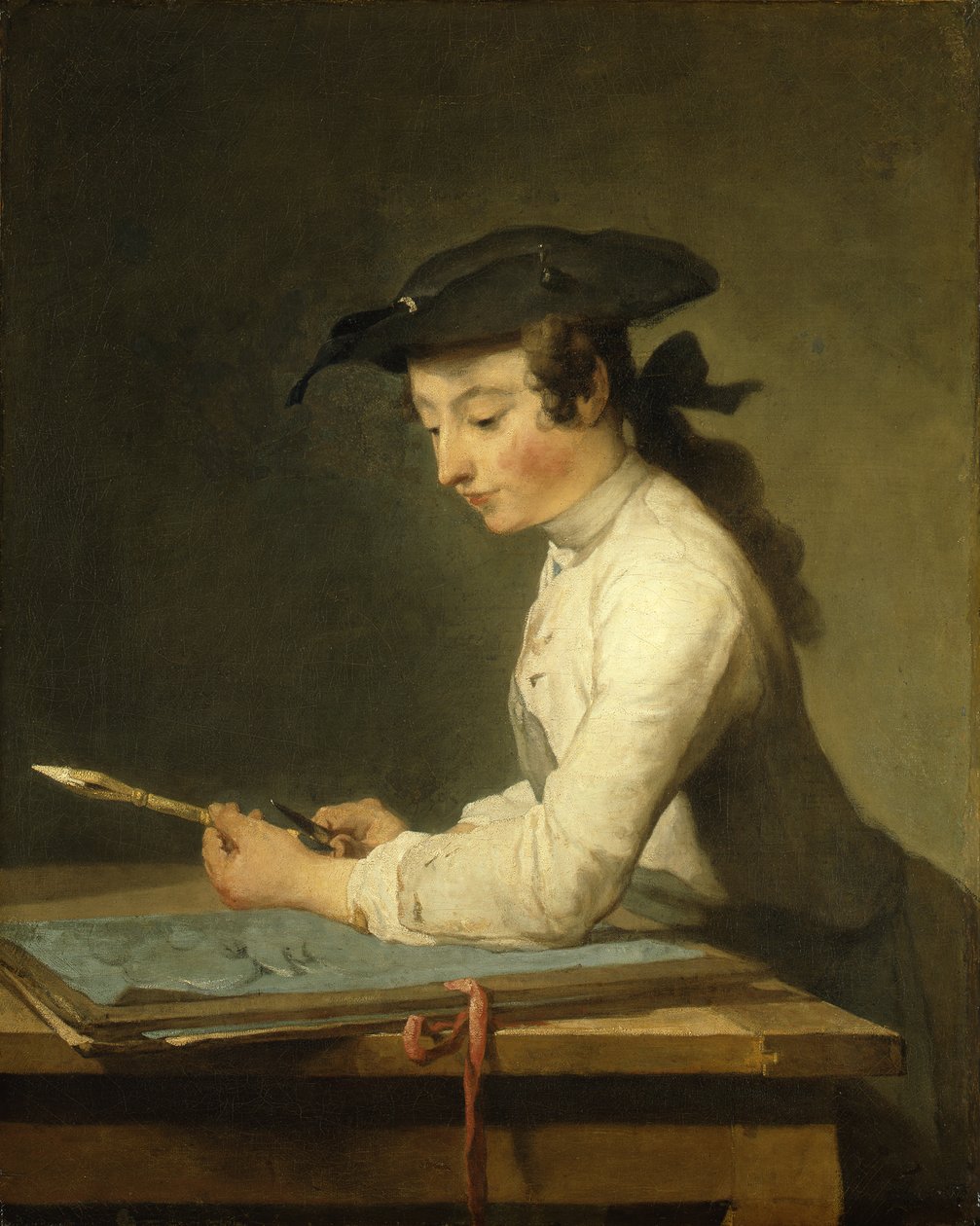 Ritningsläsaren av Jean Baptiste Simeon Chardin