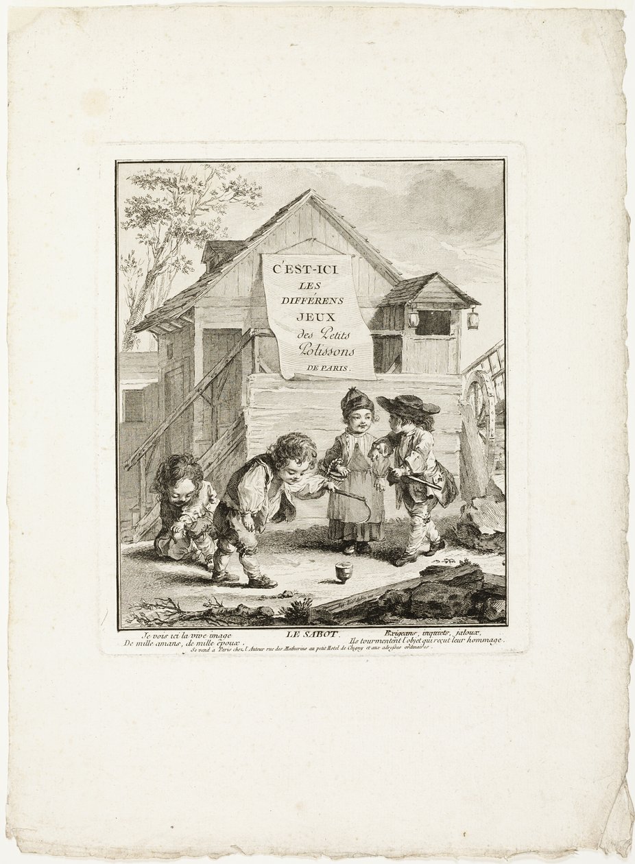 Hästskor, från The Games of the Urchins of Paris av Jean Baptiste Tilliard I