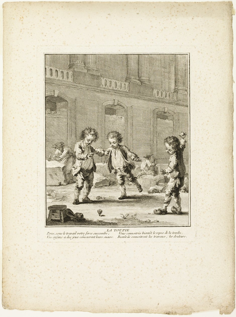 The Top, från The Games of the Urchins of Paris av Jean Baptiste Tilliard I