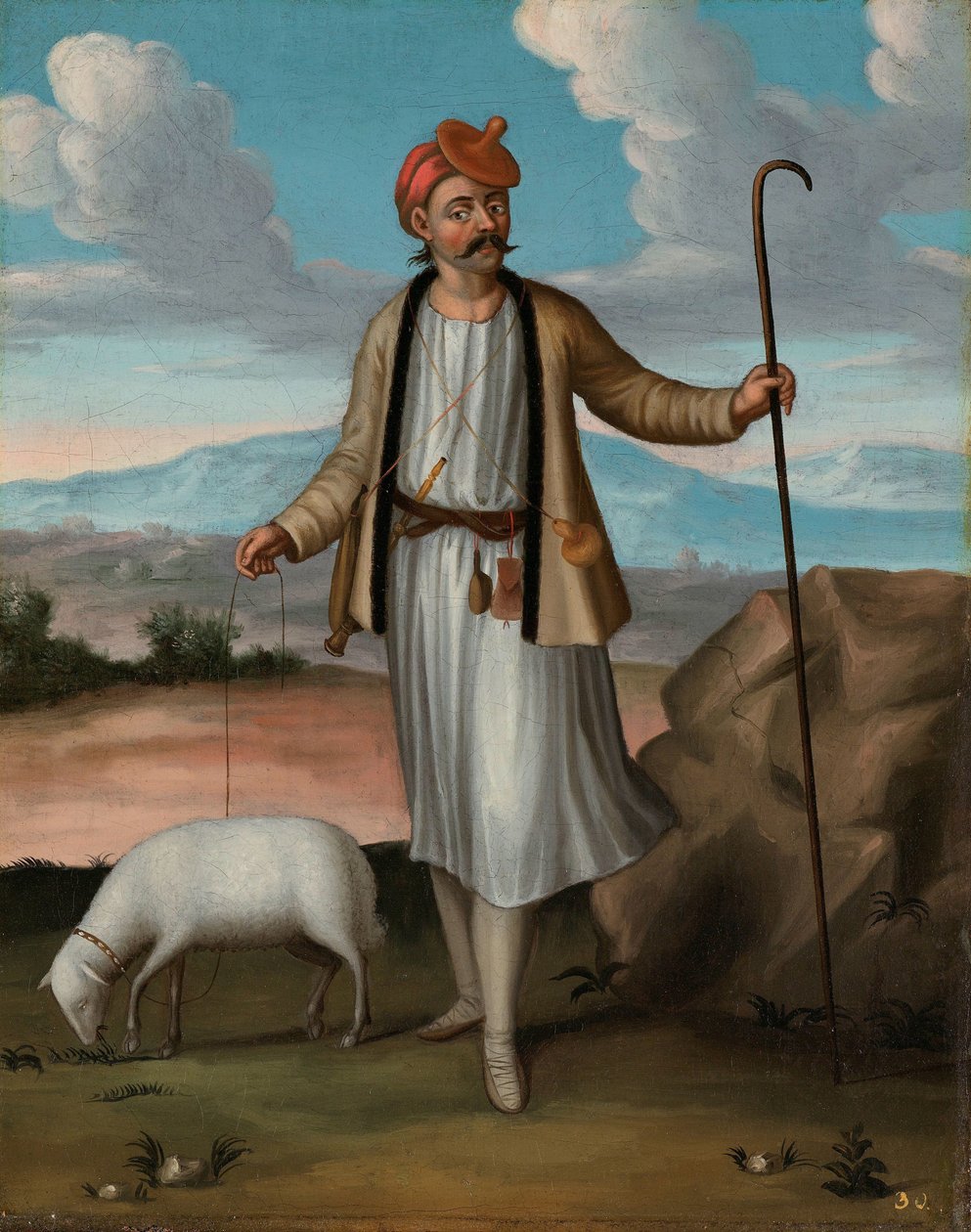 Albansk herde av Jean Baptiste Vanmour (workshop of)
