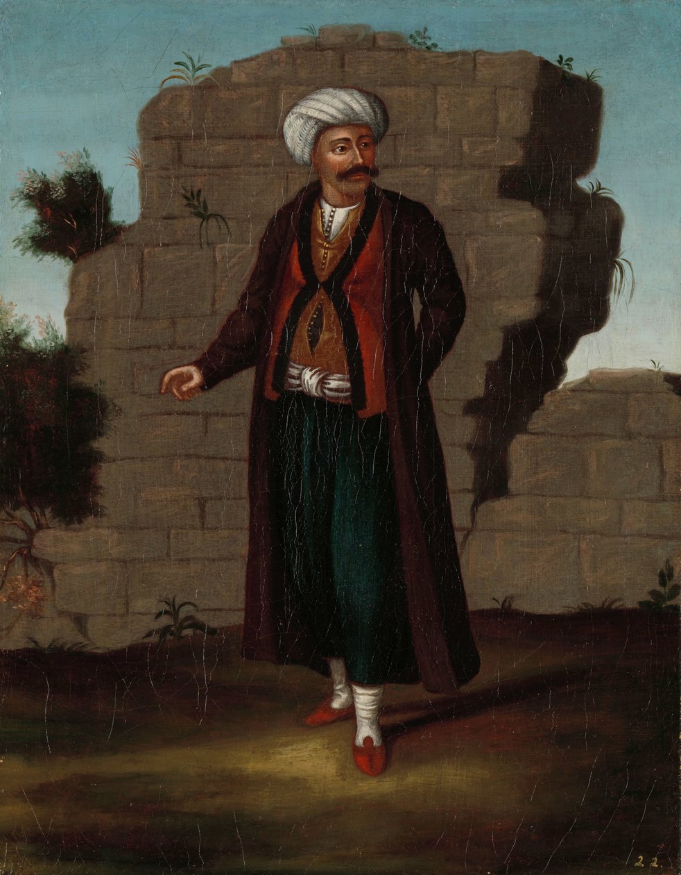 Man från ön Mykonos av Jean Baptiste Vanmour (workshop of)