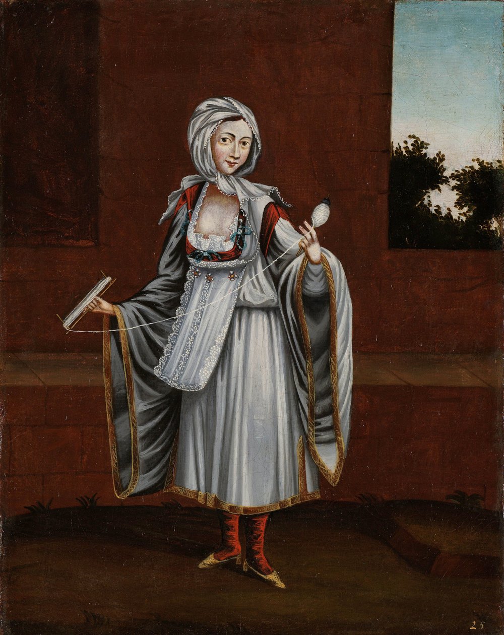 Kvinna från ön Kithnos (Thermia) av Jean Baptiste Vanmour (workshop of)