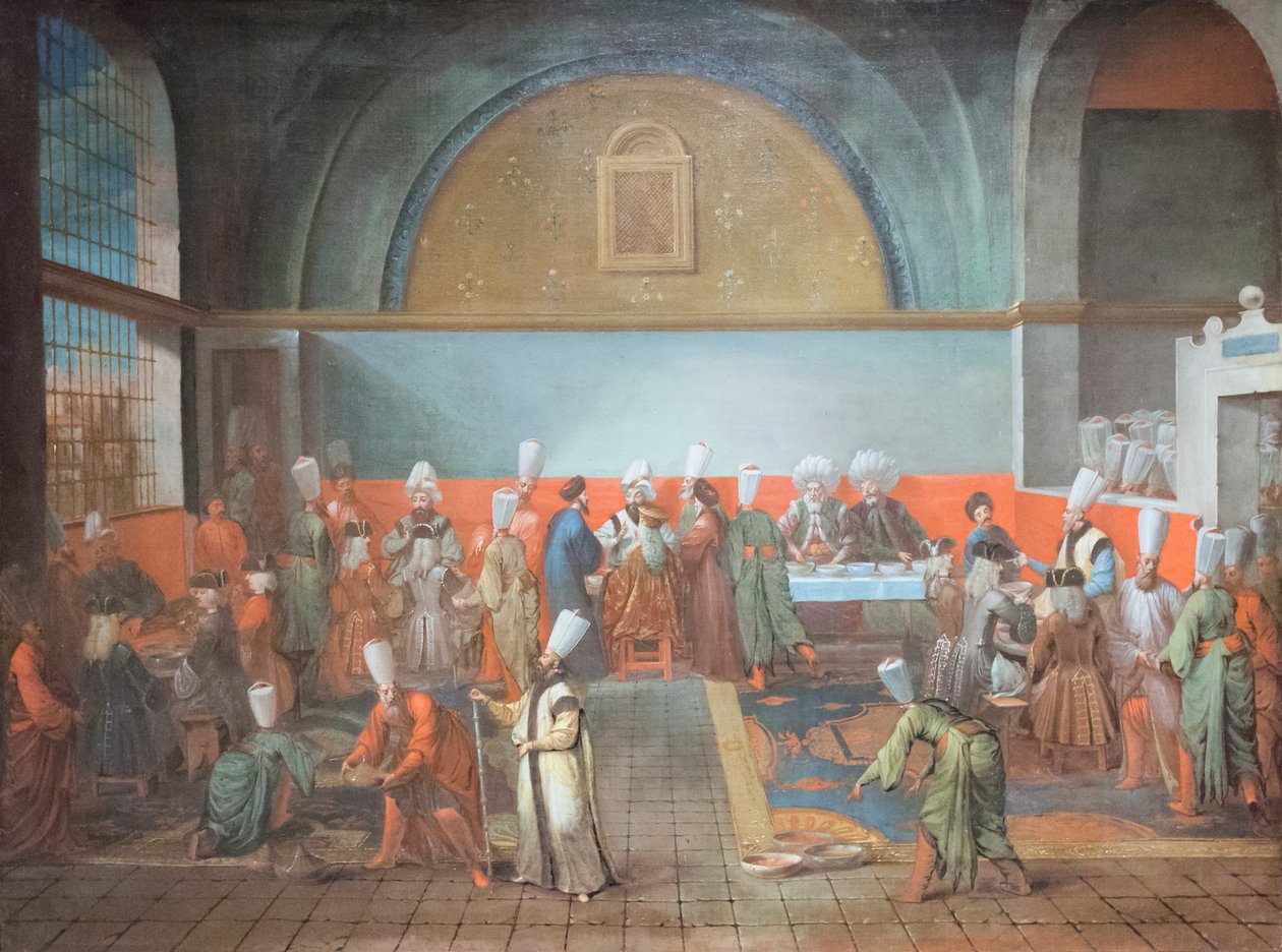 Middag på palatset för att hedra en ambassadör av Jean Baptiste Vanmour