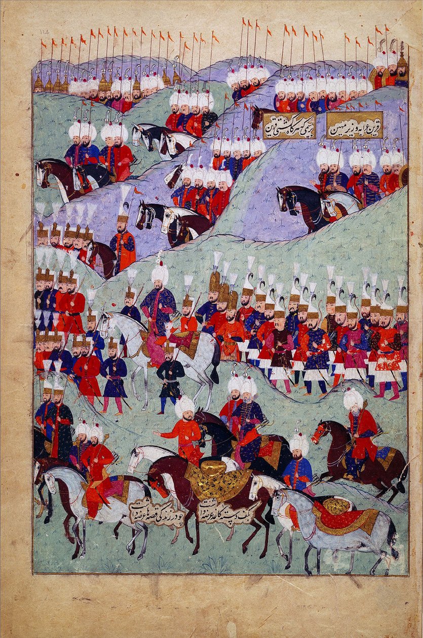 Sultan Süleyman den magnifiktes begravning, Sultan Süleymans historia, Istanbul, Turkiet, 1579 (bläck och färg på papper) av Jean Baptiste Vanmour