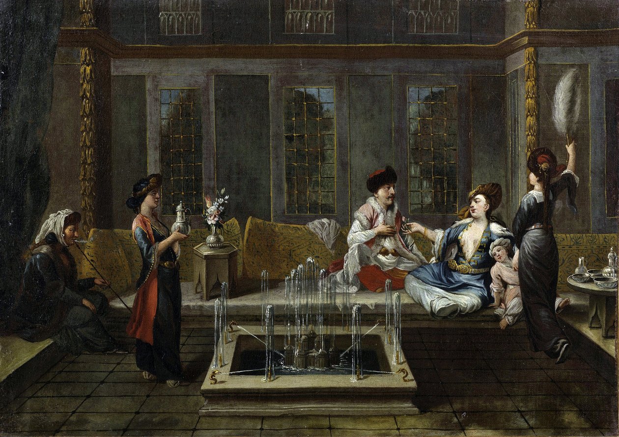 La konversation - Samtalet av Vanmour (Van Mour), Jean-Baptiste av Jean Baptiste Vanmour
