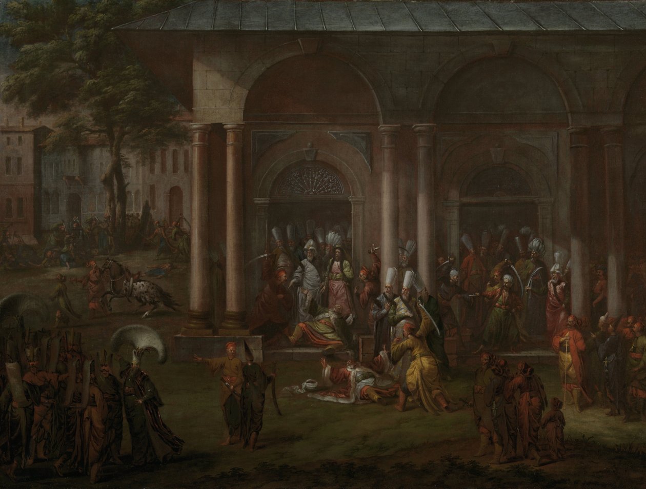 Mordet på Patrona Halil och hans medrebeller Mordet på Patrona Halil och hans anhängare av Jean Baptiste Vanmour