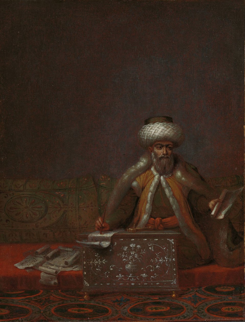 The Reis Effendi, chef för kansliet Resan Effendi, kanslichef av Jean Baptiste Vanmour