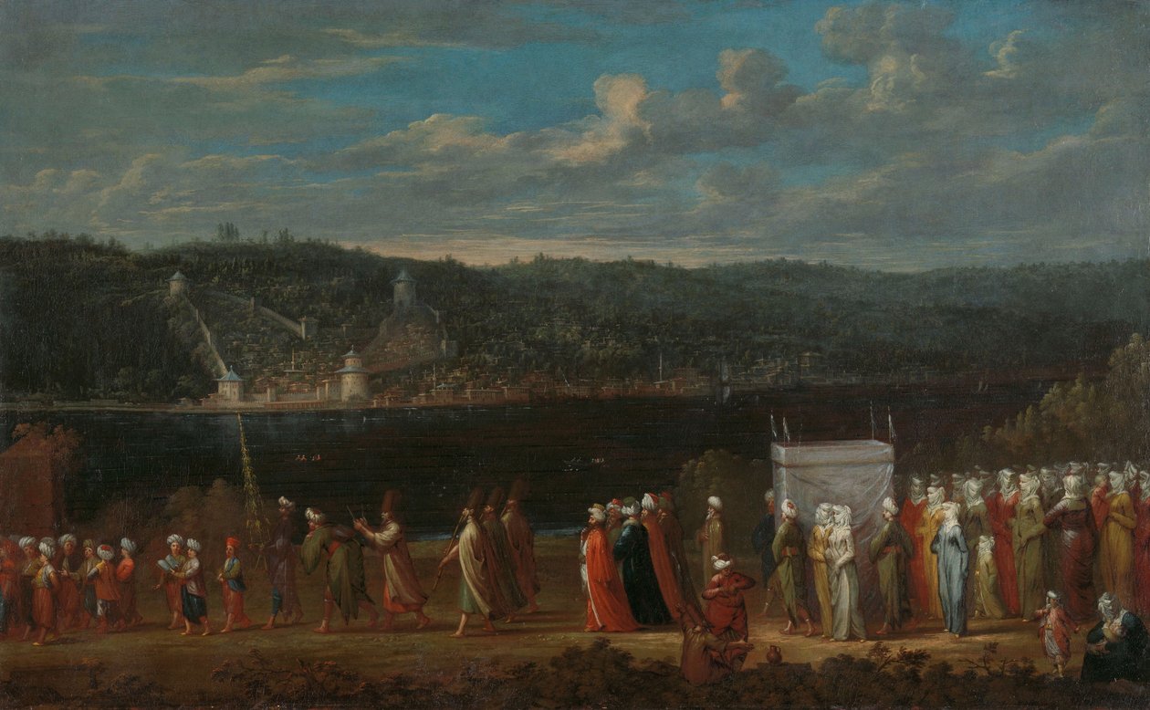Bröllopståg på Bosporen, c.1720-37 av Jean Baptiste Vanmour