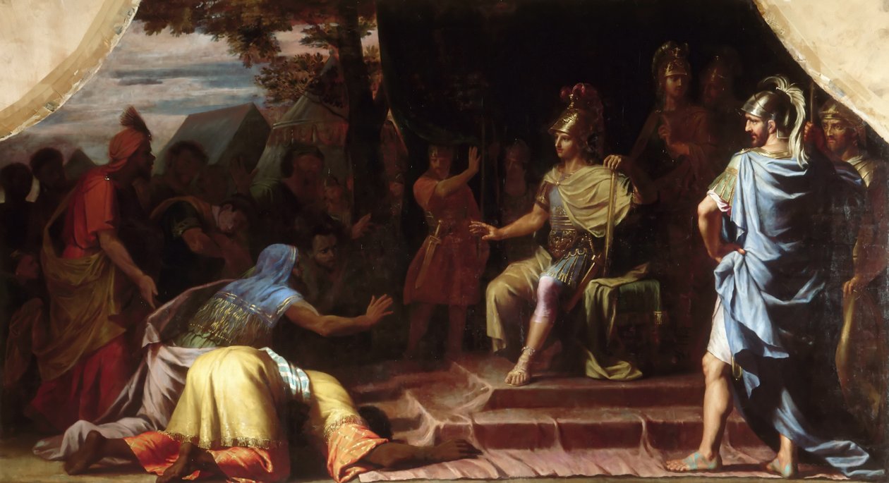 Alexander den store tar emot nyheten om döden genom bränningen av gymnosofen Calanus av Jean Baptiste de Champaigne