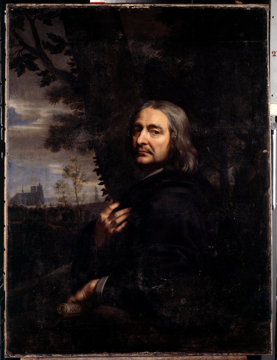Philippe de Champaigne, farbror till konstnären (1602-1674) Kopia av ett försvunnet självporträtt. Målning av Jean Baptiste de Champaigne (1631-1681) 1668 sön. 1,2x0,9 m av Jean Baptiste de Champaigne