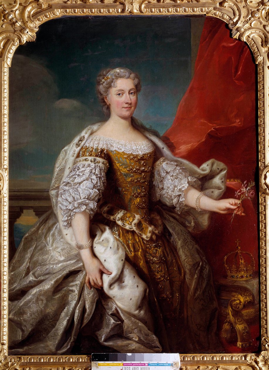 Porträtt av Catherine Bnin Opalinska, hustru till Stanislas Lescinski, drottning av Polen då hertiginnan av Lorraine och Bar (1680-1747) Målning av Jean Baptiste Van Loo (1684-1745) 1725 Sön. 1,41x1,12 m av Jean Baptiste van Loo