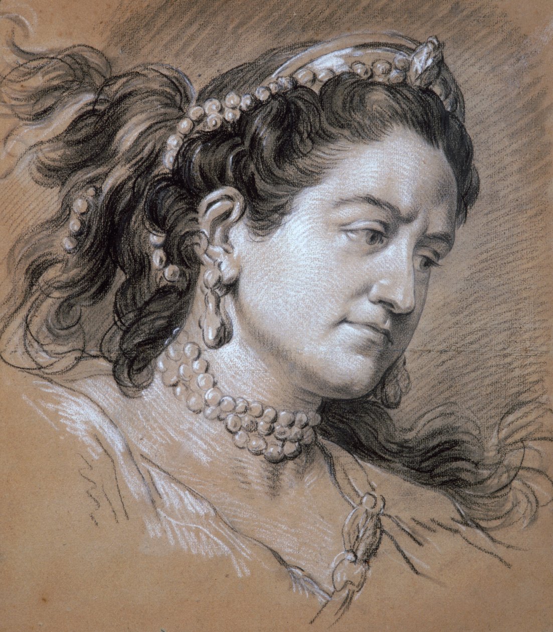 Porträtt av en kvinna, 1700-talet. av Jean Baptiste van Loo
