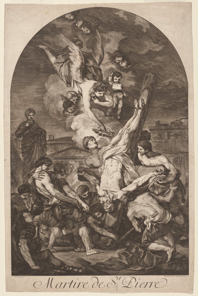 Martire de St. Pierre Sankt Peters martyrskap, ca. 1750-talet. av Jean Barbault