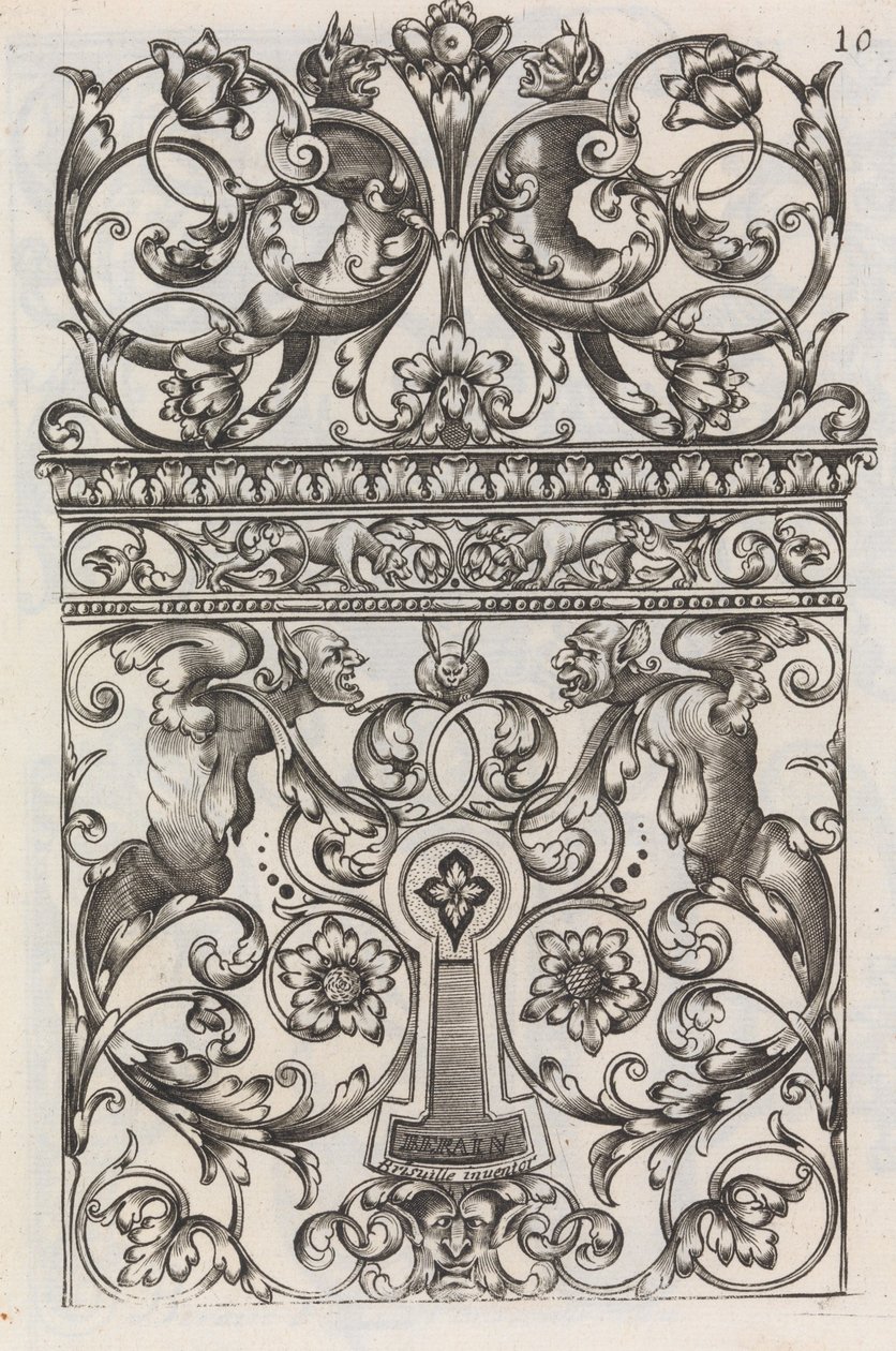 Olika stycken av låssmeder, sidan 11 recto, ca. 1663. av Jean Berain