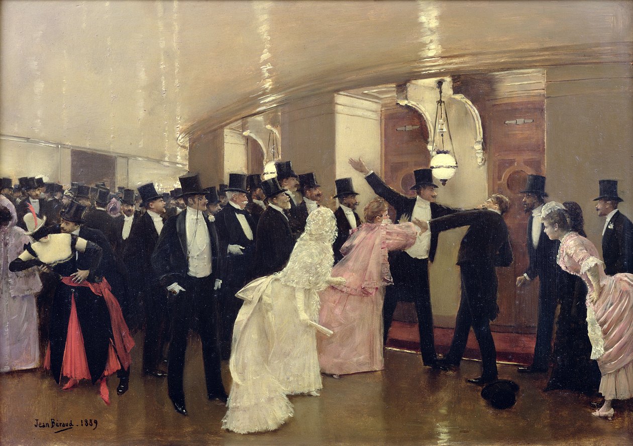 O se Fefinauaiga i Alalaupapa o le Opera, 1889 swed av Jean Beraud
