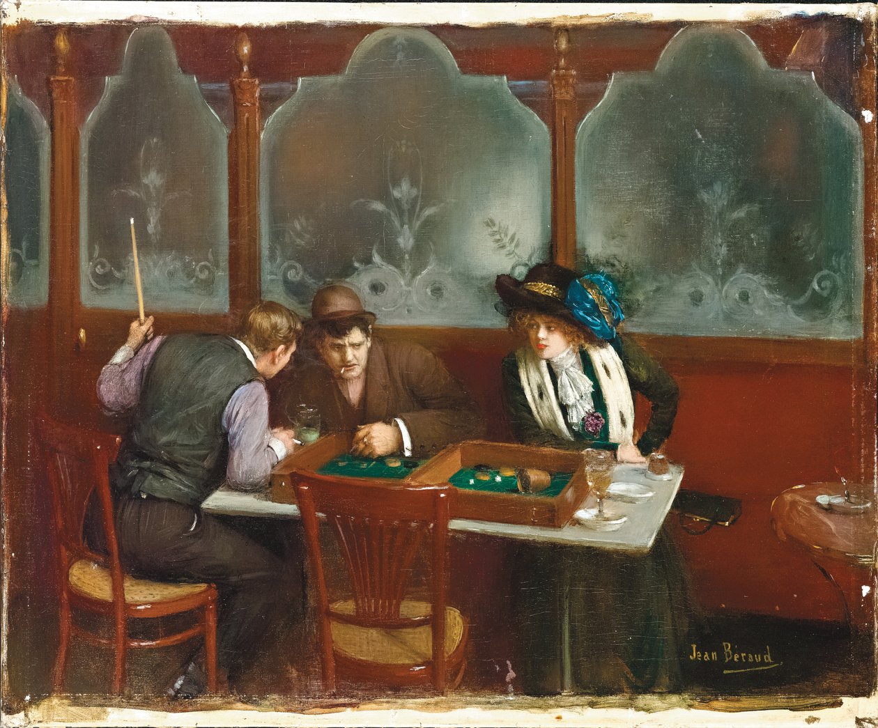 På kaféet; Au café, 1909 av Jean Beraud