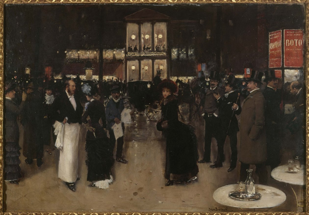 Boulevard Montmartre på kvällen, framför Théâtre des Variétés, ca 1885 (olja på duk) av Jean Beraud