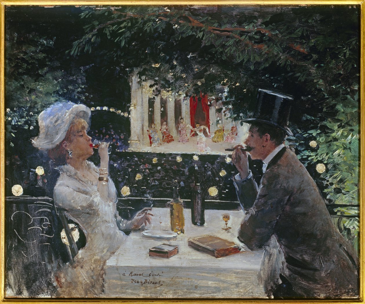 Middag på ambassadörerna. Målning av Jean Beraud (1849-1935), 1900-talet. Olja på trä. Mått: 0,37 x 0,45 m. Paris, Musée Carnavalet. av Jean Beraud