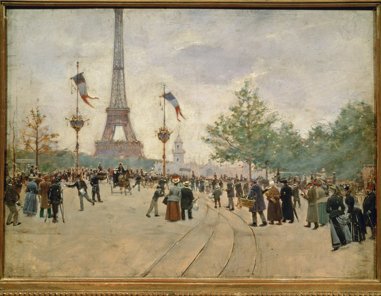 Ingång till världsutställningen i Paris ... av Jean Beraud