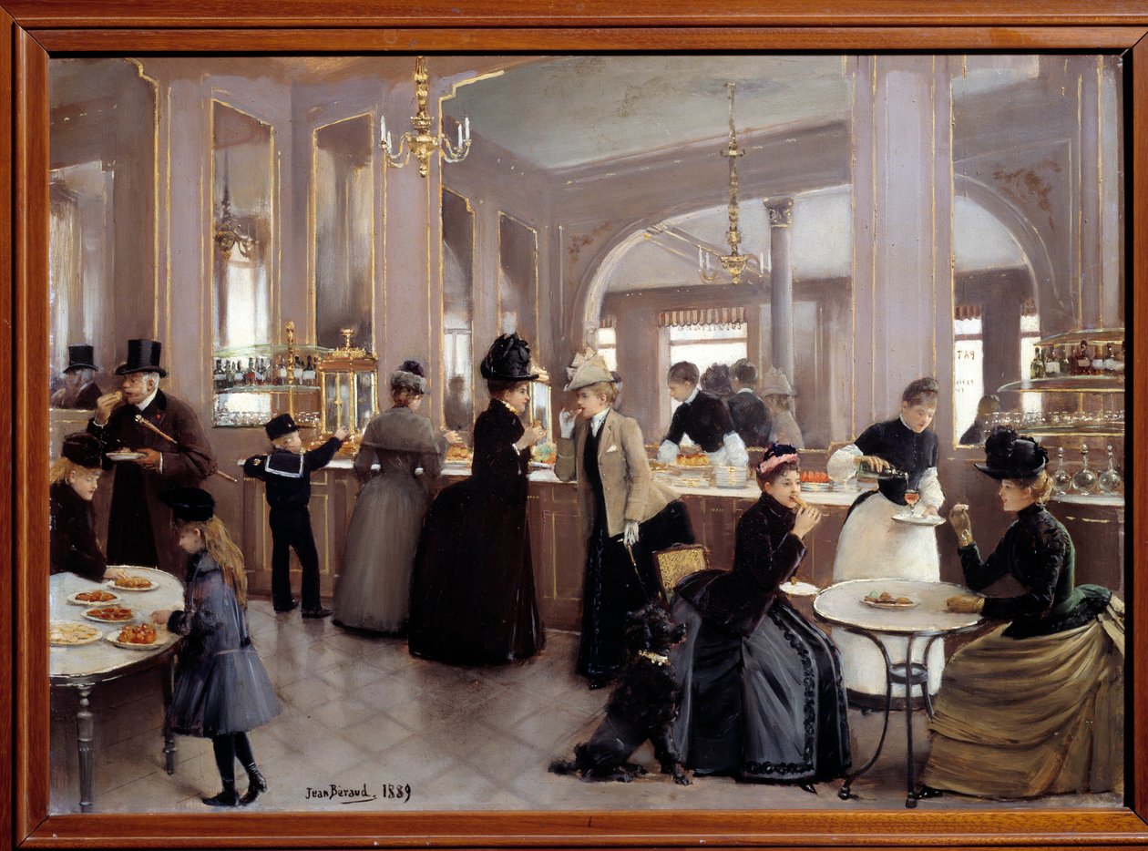 La passerie gloppe avenue des Champs Elysees. Målning av Jean Beraud (1849 - 1935) av Jean Beraud