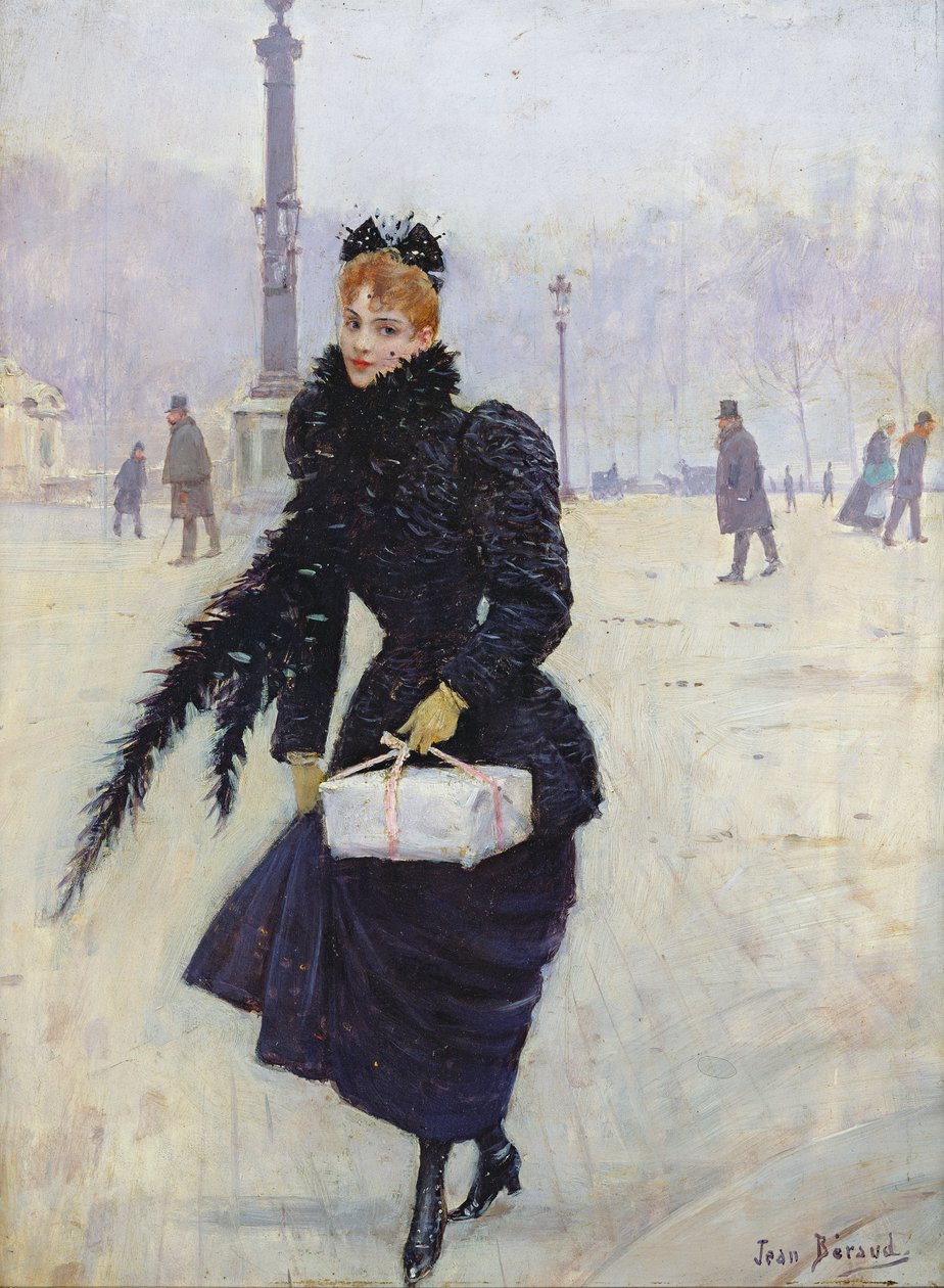 Parisisk kvinna på Place de la Concorde, ca 1890 av Jean Beraud