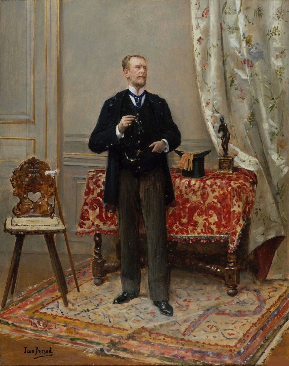 Porträtt av Edmond Taigny 1828-1906, ca. 1890. av Jean Beraud
