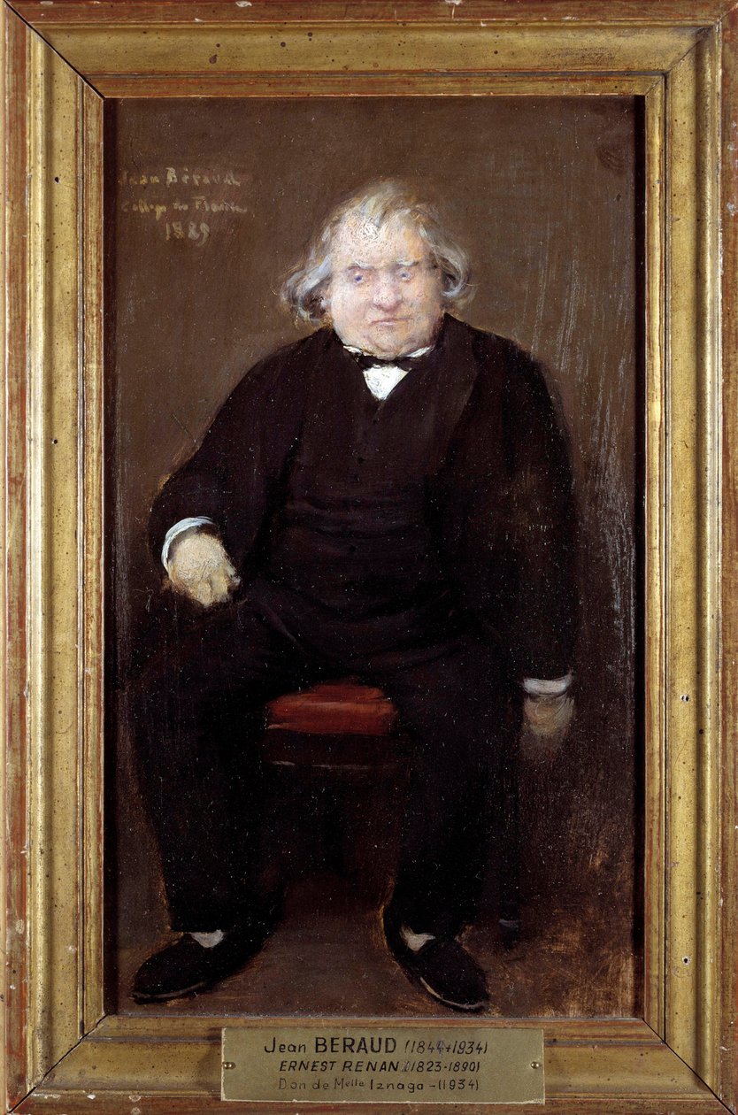 Porträtt av Ernest Renan (1823-1892), fransk filosof Målning av Jean Beraud (1849-1935) 1889 Sön. 0,27 x 0,16 m Paris, Musee Carnavalet av Jean Beraud