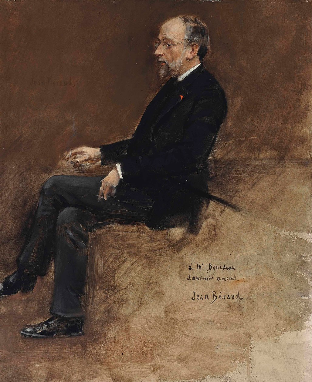 Porträtt av Hippolyte Taine (olja på panel) av Jean Beraud
