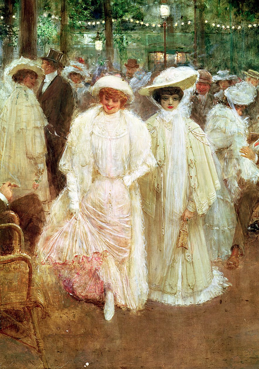 The Gardens of Paris, eller The Beautys of the Night, 1905 (detalj av 19977) av Jean Beraud