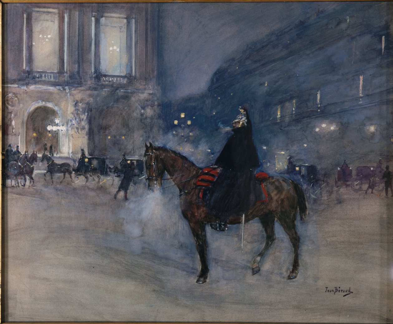 Operans fasad under en galakväll av Jean Beraud