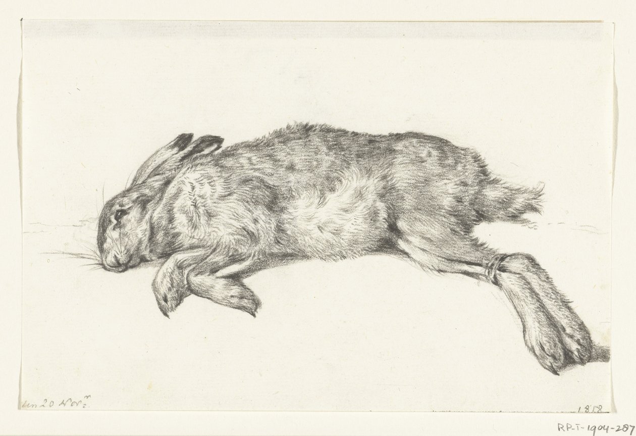 Liggande död hare av Jean Bernard