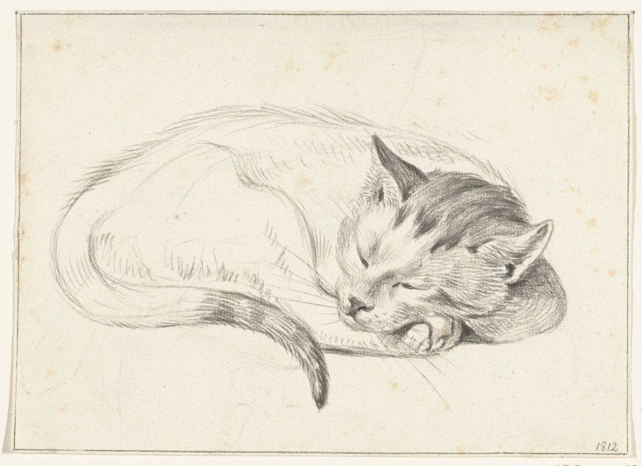 Uppkrupen, sovande katt av Jean Bernard