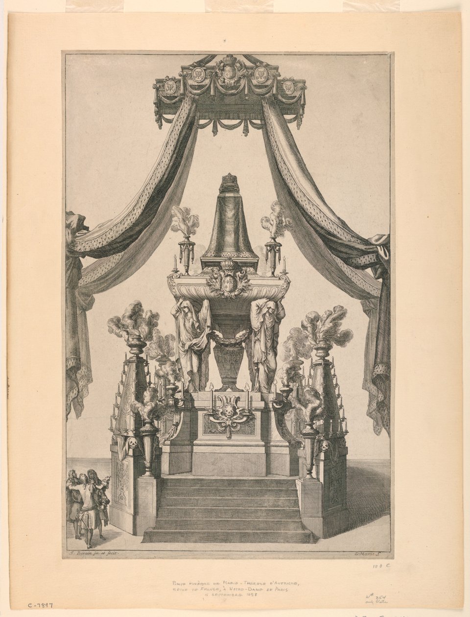 Catafalque of Maria-Theresa av Österrike, Notre Dame, Paris av Jean Bérain, the Elder
