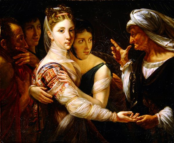 The Fortune Teller (olja på duk) av Jean Broc