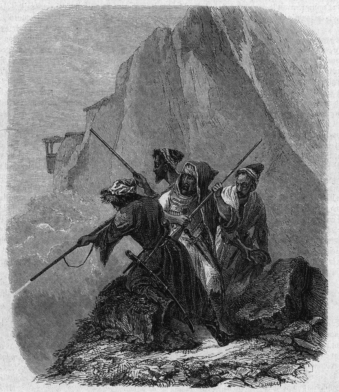 Cirkassiska soldater (en region i Kaukasus) av Jean Charles Pauquet